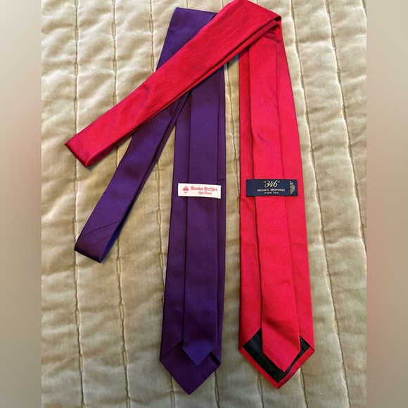 Brooks Brothers Other - Brooks Brothers 100% Silk Red and Purple Ties